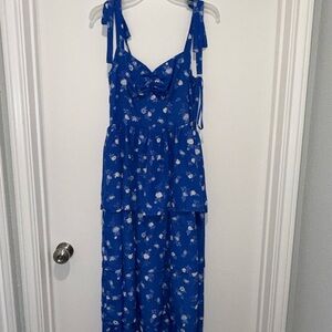 Francesca's Collections Blue Floral Maxi Dress